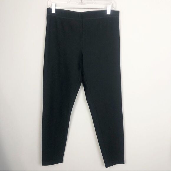 VINCE | Solid Black Ponte Stretch Pants Leggings Elastic Waist Women’s Size L - Picture 2 of 9